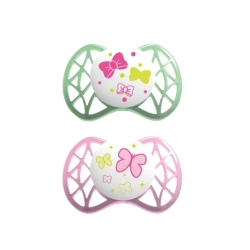 Succhietto AIR 55 - 2 Succhietti Tettarella Simmetrica 0-6m+ Rosa e Verde