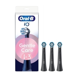 oral b iO Gentle Care - 3 Testine di Ricambio per Gengive e Denti Sensibili Colore Nero