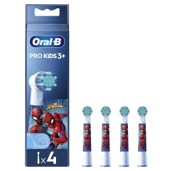 oral b PRO Kids - 4 Testine di Ricambio con Spiderman per Spazzolini Elettrici Kids