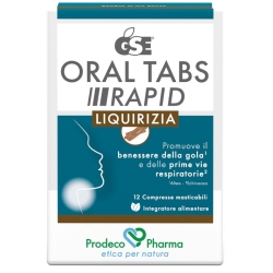 GSE Oral Tabs Rapid Gusto Liquirizia 12 Compresse - Integratore per la gola e le vie respiratorie