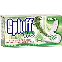 spuff tavoletta solida per wc neutralizza odori 4 pezzi profumazione pino  ( confezione danneggiata)