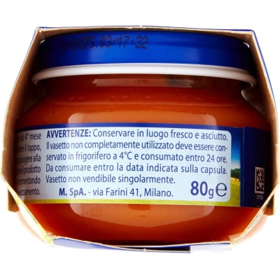 omogeneizzato carote 4m+ 2 vasetti da 80g (Confezione Danneggiata)