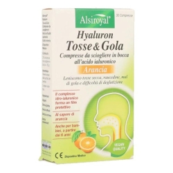 Hyaluron Tosse & Gola Gusto Arancia 30 Compresse - Integratore per la gola e le vie respiratorie