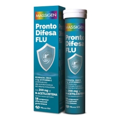 Massigen Pronto Difesa FLU Gusto Limone 18 Compresse - Integratore per il sistema immunitario