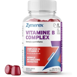 Zymerex Vitamine B Complex Gusto Fragola Mirtillo e Mandarino 60 Gommose - Integratore per l'energia