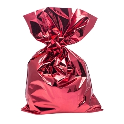 Buste regalo in ppl metal lucido 16x25 cm - 50 buste Rosso