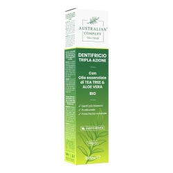 Optima Naturals Australian Company Dentifricio Tripla Azione con Tea Tree e Aloe Vera per Denti più Bianchi 100 ml