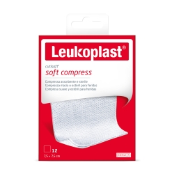 Leukoplast Cutisoft Soft Compress - 12 Compresse di Garza Idrofila 7,5 x 7,5cm