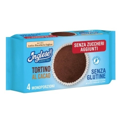 Tortino al cacao senza glutine con edulcorante 4 monoporzioni da 160 gr