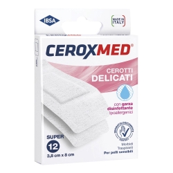 Ceroxmed 12 Cerotti Delicati Super per Pelli Sensibili 3,8 cm x 8 cm