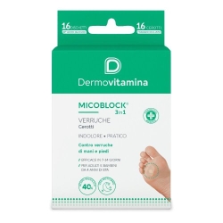 Dermovitamina Micoblock 3in1 Verruche - 16 Dischetti per Verruche di Mani e Piedi