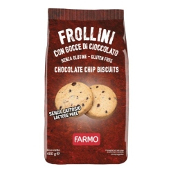 Frollini con gocce di cioccolato senza glutine e lattosio 400 gr