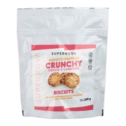 Crunchy Cocco e Lampone - biscotti proteici ricchi di fibre senza glutine 200 gr