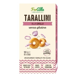 Tarallini Alla Cipolla - snack salato senza glutine e fonte di fibre 180 gr