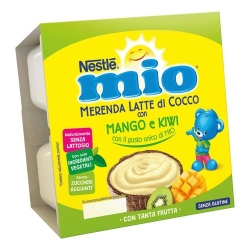 Mio Mango e Kiwi - 4 Merende per Bambini da 6 Mesi Senza Glutine 4 x 90 gr