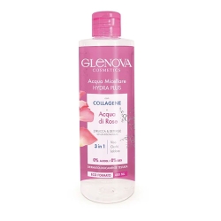 Acqua Micellare Hydra Plus - Detergente Struccante Tonificante con Acqua di Rose e Collagene 400 ml