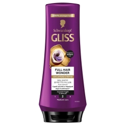 Gliss Full Hair Wonder - Balsamo Rinforzante Rimpolpante Effetto Filler per Capelli Fragili 200 ml