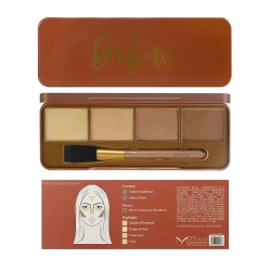 The Color Workshop Define Highlight & Contour Collection - Palette Illuminante Viso + Pennello