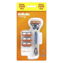 GILLETTE Fusion5 Razor Starter Pack - Soluzione per rasatura a 5 lame con Precision Trimmer, 1 rasoio + 4 lamette