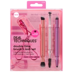 Doube Time Brush + Lash Set - 3 Pennelli Da Viaggio Retraibili + Piegaciglia