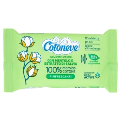 12 Salviette Intime Rinfrescanti con Mentolo e Salvia