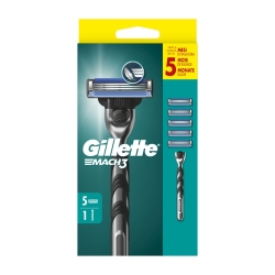 GILLETTE Mach3 - Rasoio a 3 Lame - Manico e 5 Ricariche