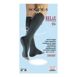 Solidea Relax Unisex 70 Den Punta aperta (12/15 mmHg) - Gambaletto Unisex Compressione Graduata Taglia L Camel