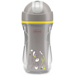 Chicco Sport Cup - Tazza Sport Termica con Cannuccia Antigoccia 14m+ Grigio 266 ml