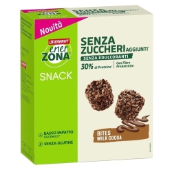 Enervit Bites Milk Cocoa - snack di soia con copertura al cacao e latte senza glutine 5 Bustine da 24 gr