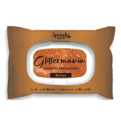 Glitter Mania Bronze - 15 Salviette Rinfrescanti Effetto Bronze Glitter