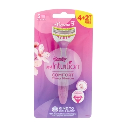 My Intuition Xtreme3 Comfort Cherry Blossom - Rasoio con 3 lame flessibili - Confezione 4+2 rasoi