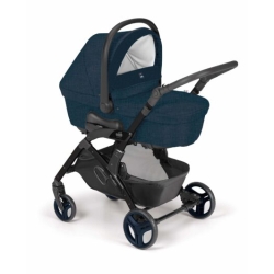 Trio Fluido Easy 333 - Sistema Modulare con Seggiolino Auto Area Zero+ I-Size R-129 Blu Melange