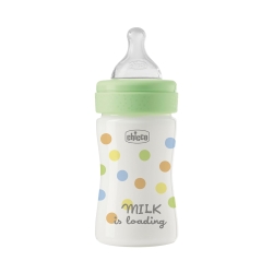 Chicco Perfect Easy - Biberon anti-colica con tettarella Physio in silicone 0m+ flusso lento 150 ml