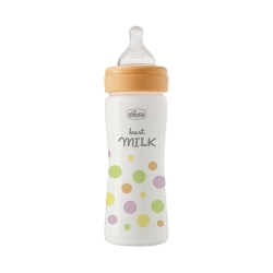 Chicco Perfect Easy - Biberon Anti-Colica Tettarella Silicone Physio 2m+ Flusso Medio 250 ml