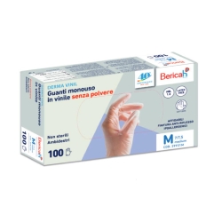 100 Guanti Monouso Non Sterili in Vinile Senza Polvere Ipoallergenici Taglia M 7-7,5