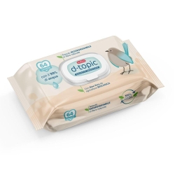 D-Topic - 64 Salviettine con Aloe Vera Idratanti ed Emollienti