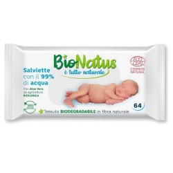 BioNatus - 64 Salviette Biodegradabili per Neonati e Pelli Sensibili