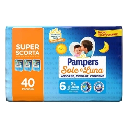 PAMPERS Sole & Luna - 40 Pannolini Taglia 6 XL (15-30 Kg)