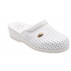 Scholl Clog Back Guard - Zoccoli Professionali in Pelle Bycast Bianchi Taglia 37