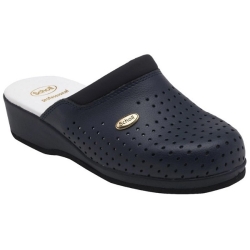 Scholl Clog Back Guard - Zoccoli Professionali in Pelle Bycast Blu Taglia 37