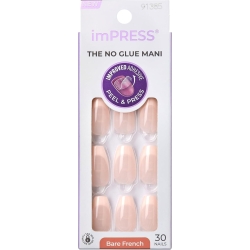 imPRESS Bare Press-On Nails 'Genuine' - 30 Unghie Finte Corte No Glue