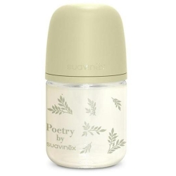 Suavinex Poetry - Biberon Vetro tettarella in Silicone verde 120 ml