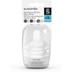 Suavinex Sx Pro - 2 Tettarelle Simmetriche Fisiologiche Flusso Medio 3 M+