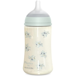 Suavinex Poetry - Biberon con tettarella in Silicone SX Pro Azzurro 270 ml