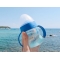 Suavine Biberon con Manici e Beccuccio in Silicone Blu 4M+ 150 ml
