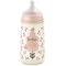Suavinex Birdies - Biberon con tettarella in Silicone Sx Pro Flusso Medio AntiColica 3M+ Rosa 270 ml