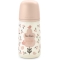 Suavinex Birdies - Biberon con tettarella in Silicone Sx Pro Flusso Medio AntiColica 3M+ Rosa 270 ml