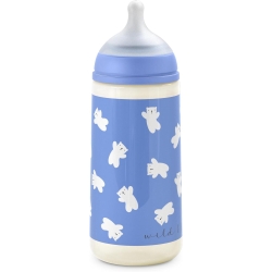 Suavinex Wild&Free - Biberon Plastica Tettarella in Silicone SX Pro Flusso Denso AntiColica 6M+ Azzurro 360 ml