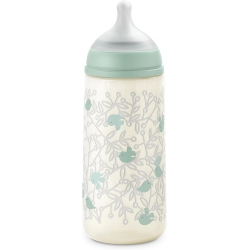 Suavinex Birdies - Biberon con tettarella in Silicone Sx Pro Flusso Denso AntiColica 6M+ Verde 360 ml