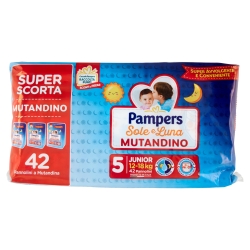 PAMPERS Sole e Luna Mutandino - 42 Pannolini a Mutandina Junior 12-18 kg